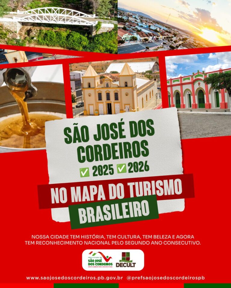 São José dos Cordeiros agora integra o Mapa do Turismo Brasileiro pelo segundo ano consecutivo