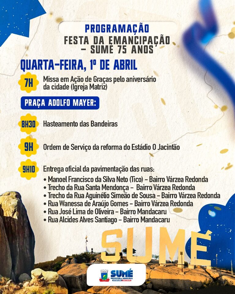 Sumé divulga programação especial em comemoração aos seus 75 anos