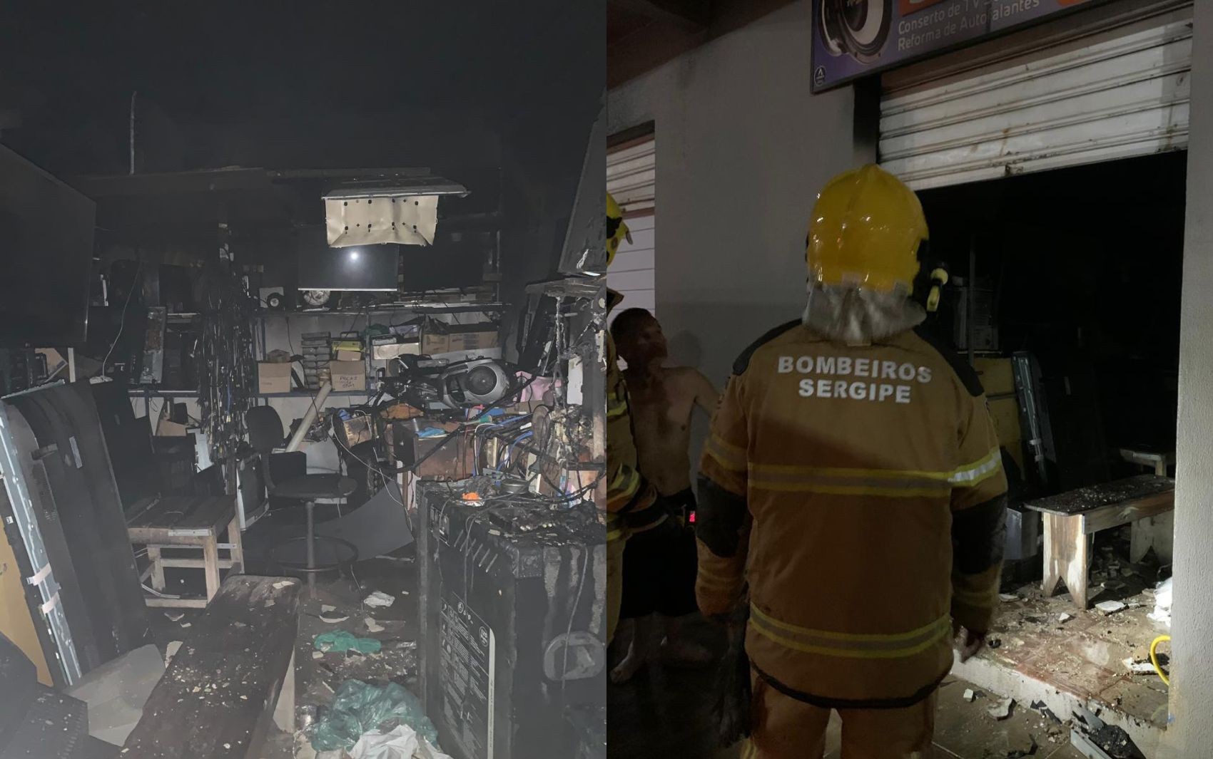 Loja de eletrônicos pega fogo no Centro de Lagarto